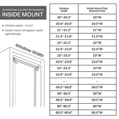 No Drill No Tools 100% Blackout Roller Shade | UV Protection | Easy-Care Fabric | Roller Blind for Windows & Doors | Pull Down Window Shade - White (60.5" W x 75" H)