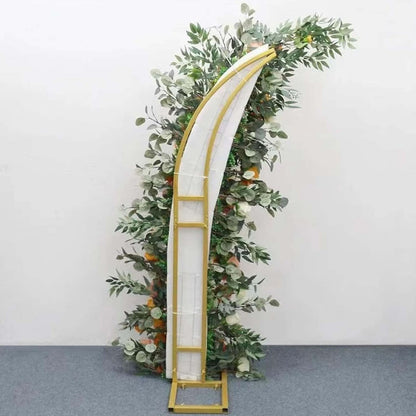 Black Iron Crescent Moon Wedding Arch Stand Set for Weddings and Events Easy Assembly 2 Pieces (Gold)