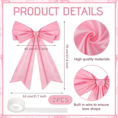 Skiennix Large Pink Coquette Bow - 27.6 x 21.7 Inches | Perfect for Birthday & Bridal Showers