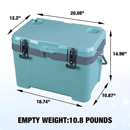 YELLOW JACKET 27 Quart Ice Cooler, Portable Ice Chest Hard Cooler Box with Retention Insulation and Heavy Duty Handle for Camping, Picnic, Beach, Drink, Beverage, Fishing,Blue