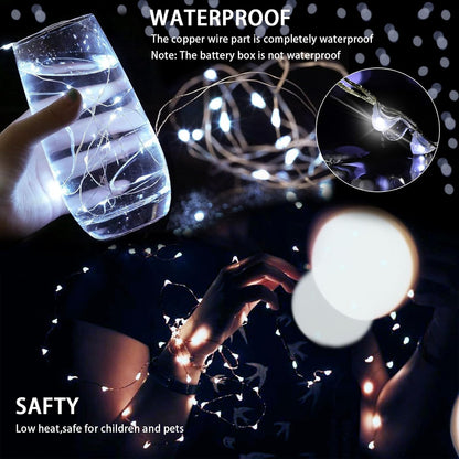 Skiennix 100 Pack Fairy Lights - 7Ft 20 LED Twinkle String Lights | Battery Operated & Waterproof for Weddings, Parties, and Home Decor