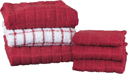 Set: 100% 6 Pack, Ritz Premium Kitchen Towel and Dish Cloth Value Highly Absorbent, Super Soft, Long-Lasting, Cotton