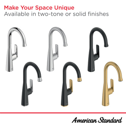 American Standard 1048274240 Aspirations Pull-Down Bar Sink Faucet, 1.8 GPM, Matte Black/Brushed Gold