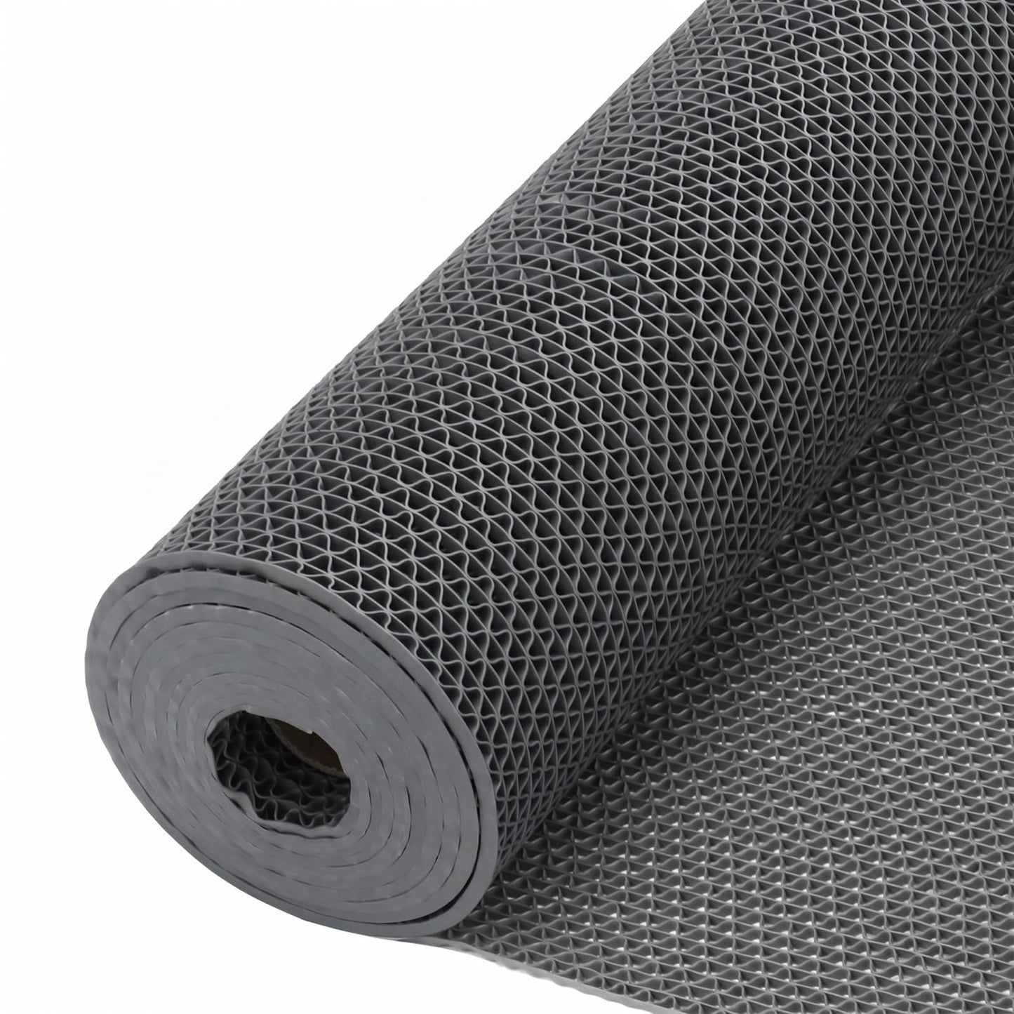 Drydiet Drainage Non Slip mat 3 x 10 ft Rubber Flooring Roll 0.22'' Thick, Commercial Door PVC Rug for Home Restaurant Garage Kitchen Bathroom Pool Washroom Deck, Gray