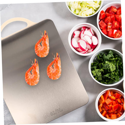 Large Double Sided Cutting Board, Glass Cutting Board, Kitchen Chopping Board, Non-slip Stainless Steel, Child Safe