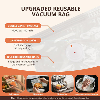 Kayiant Vacuum Sealer For Food (Compact Vacuum Sealers+30 Reusable Vacuum Bags), Powerful Handheld Vacuum Sealer for 10X Preservation & Fresh