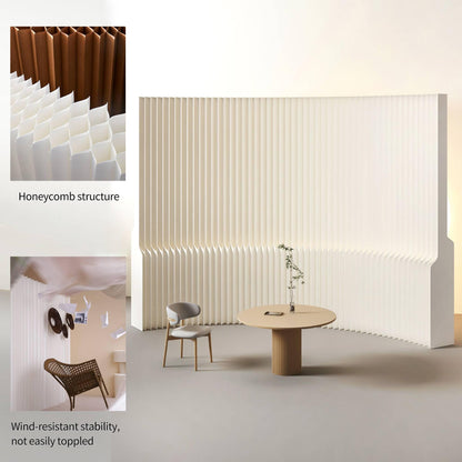 Paper Room Divider，Folding Privacy Screen, Portable Paper Room Partition, Accordion wall Divider for Dorm Office Studio Exhibition Salon (6.6'W x 5.3'H)