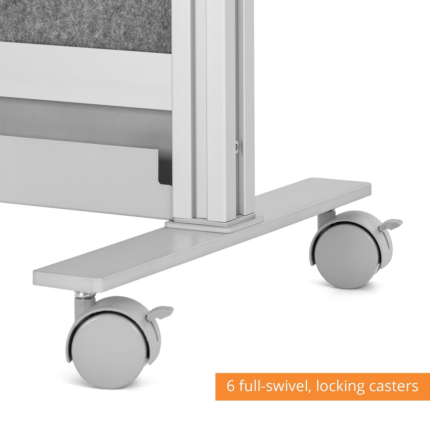 Modular Wall Partition Room Divider Bundle - Gray 70"x48" + 53"x48", 2 Cubicle Walls, Hinge & Casters for Flexible Office Divider & Room Divider Wall