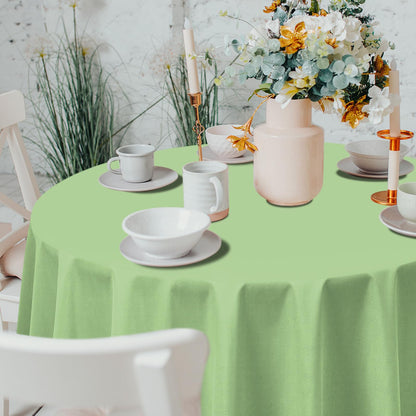 CXPSINC 8 Pack Premium Disposable Plastic Tablecloth 84" Round Table Cover for Birthdays Weddings Christmas Anniversary (Sage Green)