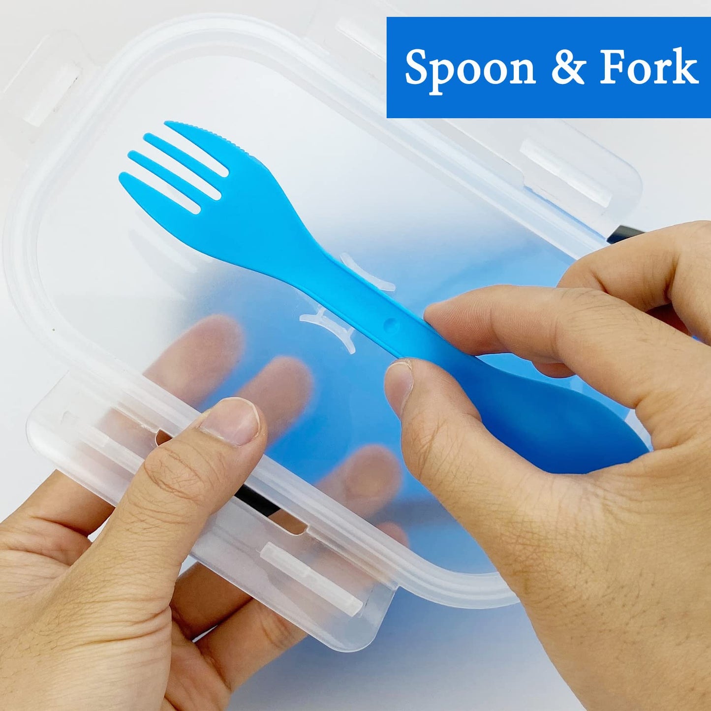 Lunbengo Collapsible Lunch Box Containers, Silicone Bento Box with Airtight Lid and 2 in1 Spoon & Fork, 1000ml Large Portion Reusable Silicone Food Storage Container, Microwave Dishwasher Safe