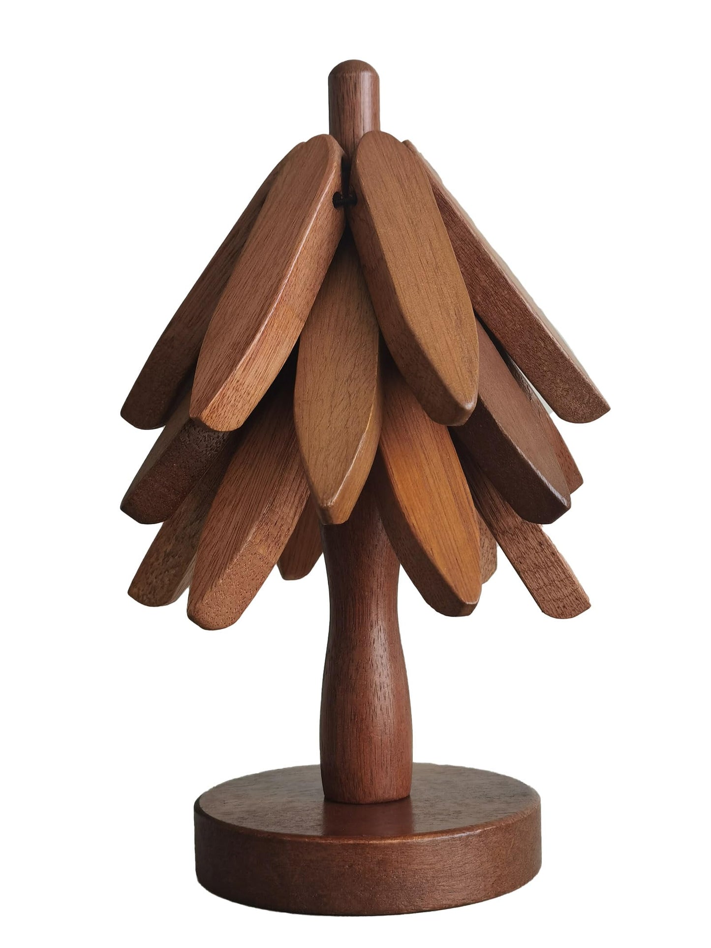 Wooden Trivets for Hot Dishes, 3 Wooden Tree-Trivet Set, Wood Coasters Like Christmas-Tree
