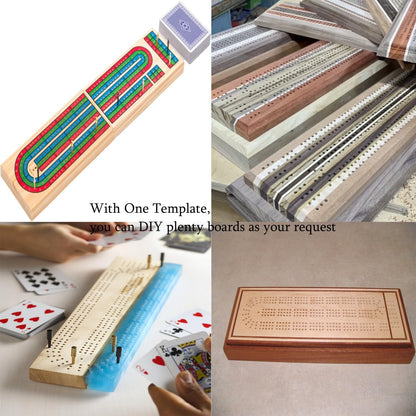 KINGRIA Acrylic Cribbage Board Templates 1/4'' Thick DIY Router Guide Kit for Cribbage Game Unique 3-Track Heavy Duty Woodworking Guide for DIY Game Board.