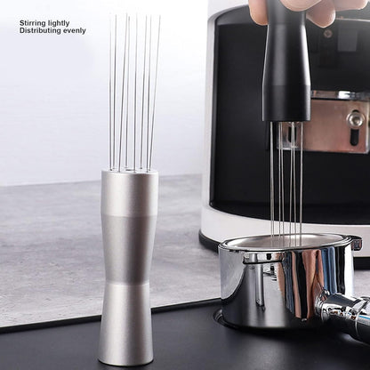 Professional Espresso Distribution Tool, Coffee Hand Tamper with Aluminum Alloy Handle for Home Kitchen