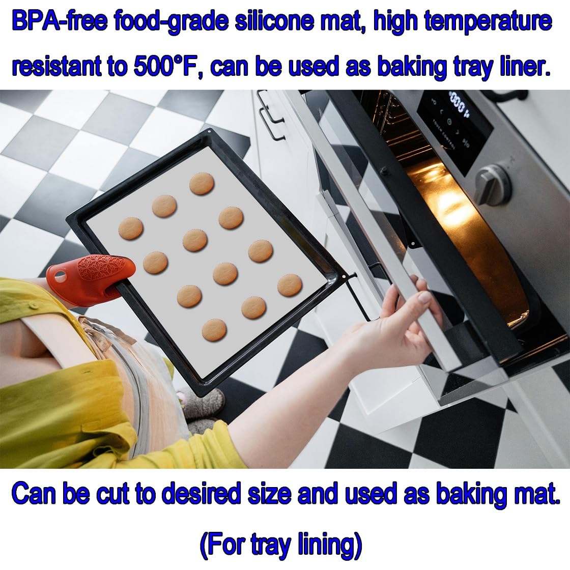 Miidqua Silicone Mat - Non-Stick, Reusable & Heat Resistant Up to 500°F, Fits Resin Crafts, Dishwasher Safe for Baking, Cookies, Pastry (36” x 24”)