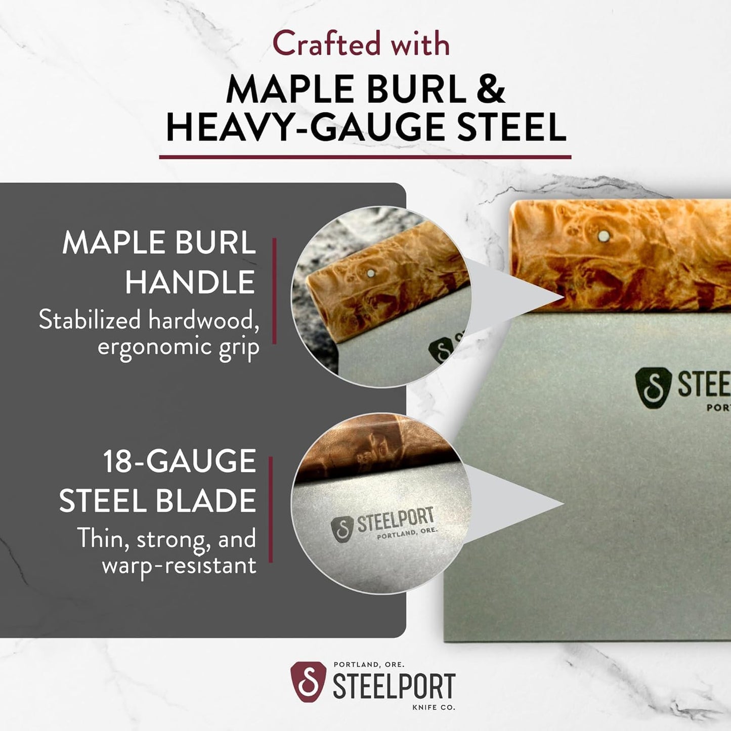 STEELPORT Sourdough Tool Set (3 Pcs.) – 10” Carbon Steel Serrated Bread Knife, Stainless Steel Bench Scraper & Wooden Sheath | Professional Artisan Baking Kit for Homemade Bread, Made in USA