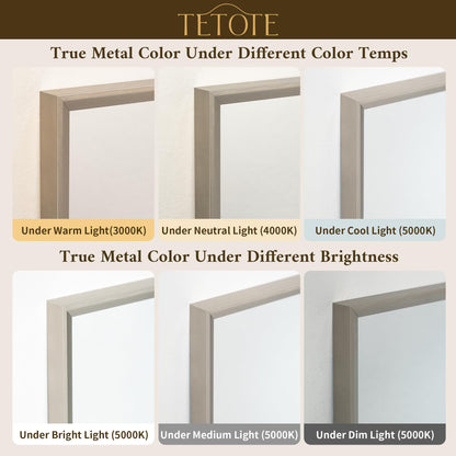 TETOTE Brushed Nickel Vanity Mirror for Bathroom 60" x 36" Beveled Frame Rectangle Bathroom Mirror for Over Sink Brushed Nickel, Tempered Glass, Stronger Frame, Modern Farmhouse Bedroom, Entryway