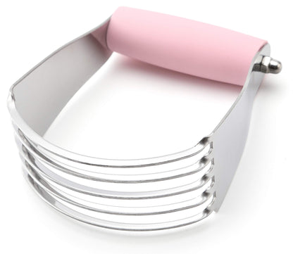 Spring Chef Medium Size Dough Blender For Baking, Stainless Steel Dough Cutter Tool, Manual Pastry Cutter Tool with Sharp & Thick Blades, Dishwasher Safe Pastry Blender for Easy Mixing - Pink Lemonade