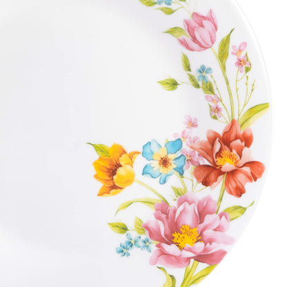 Gibson Home Ultra Break and Chip Resistant 18-Piece Round Dinnerware Set, Service for 6 – Red Floral Plates and Bowls, Microwave & Dishwasher Safe