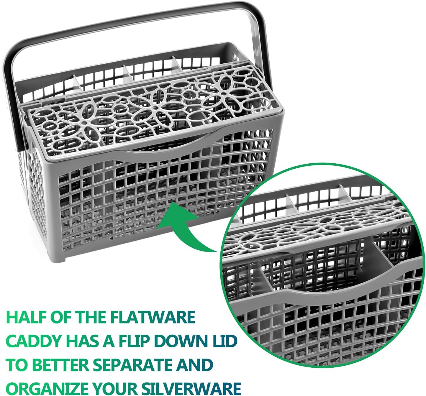 Cenipar Universal Dishwasher Silverware Replacement, 2 in 1 Utensil Basket with Handle