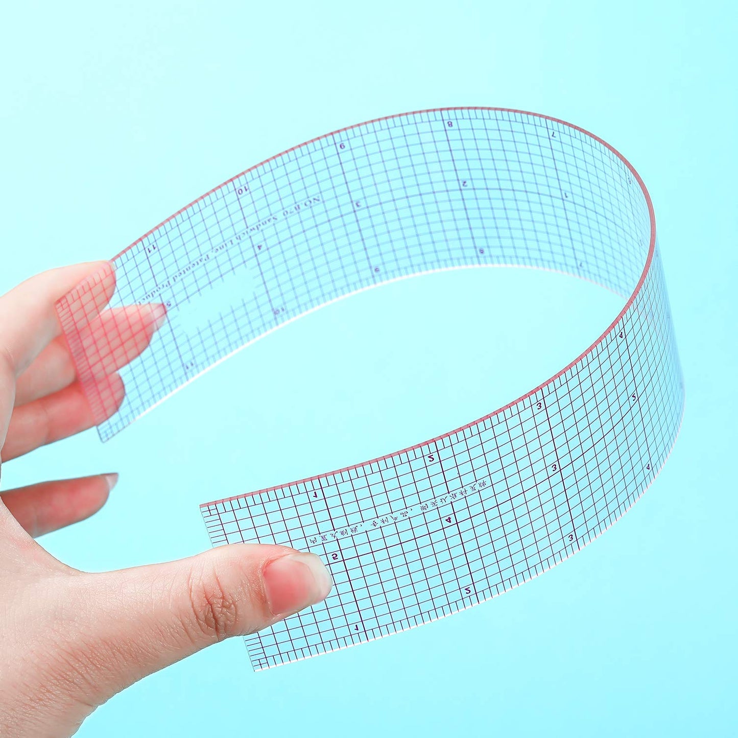 6 Pieces Clear Rulers Sewing Transparent,Plastic,Beveled,French Inch,Metric and L-Square Rulers Measuring Tool Set with 2 Grid Scales for Clothes Design