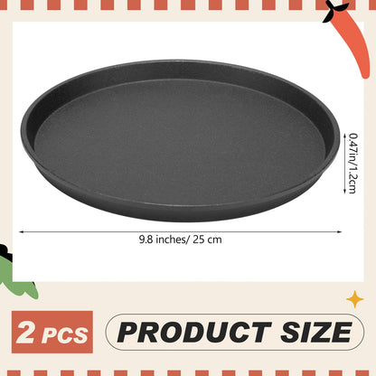 Maxdot 2 Pcs Small Cast Iron Griddle Pan 9.8 Inch Round Cast Iron Pizza Pan for Mother's Day Camping Skillets Casts Irons Grill Pans for Summer BBQ, Baking, Grilling, in the Oven, on the Stove