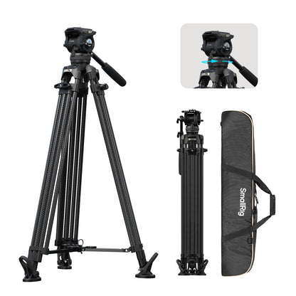 SmallRig 84''/214cm FreeSpeed Carbon Fiber Counterbalance Video Tripod, Heavy-Duty Camera Tripod with 6-Step Counterbalance, 4-Level Tilt/Pan Damping, Dual-Mode QR Plate, Max Load 22lbs - 5580