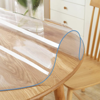 28 Inch PoPoTo Dia Clear Round Table Cover Protector Mat Sofa Side Dining Coffee End Tabletop Protector PVC Plastic