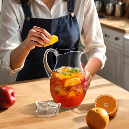 Amazing Abby - Bubbly - 2-Pack Acrylic Pitcher (72 oz), Clear Plastic Water Pitcher with Lid, Fridge Jug, BPA-Free, Shatter-Proof, Great for Iced Tea, Sangria, Lemonade, Juice, Milk, and More
