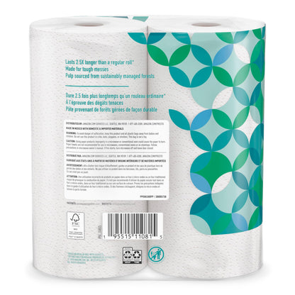 Amazon Brand - Presto! Flex-a-Size Kitchen Paper Towels, Strong and Absorbent, 128 Sheet Family Roll, 16 Rolls (8 Packs of 2)