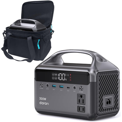 Portable Power Station 300W, 192Wh LiFePO4 Battery Solar Generator with Carry Bag & 2 AC Outlets 110V/ 600W Surge, Power Bank Fast Charging AC DC USB Ports for Laptop, Camping, Home Ues, Emergency