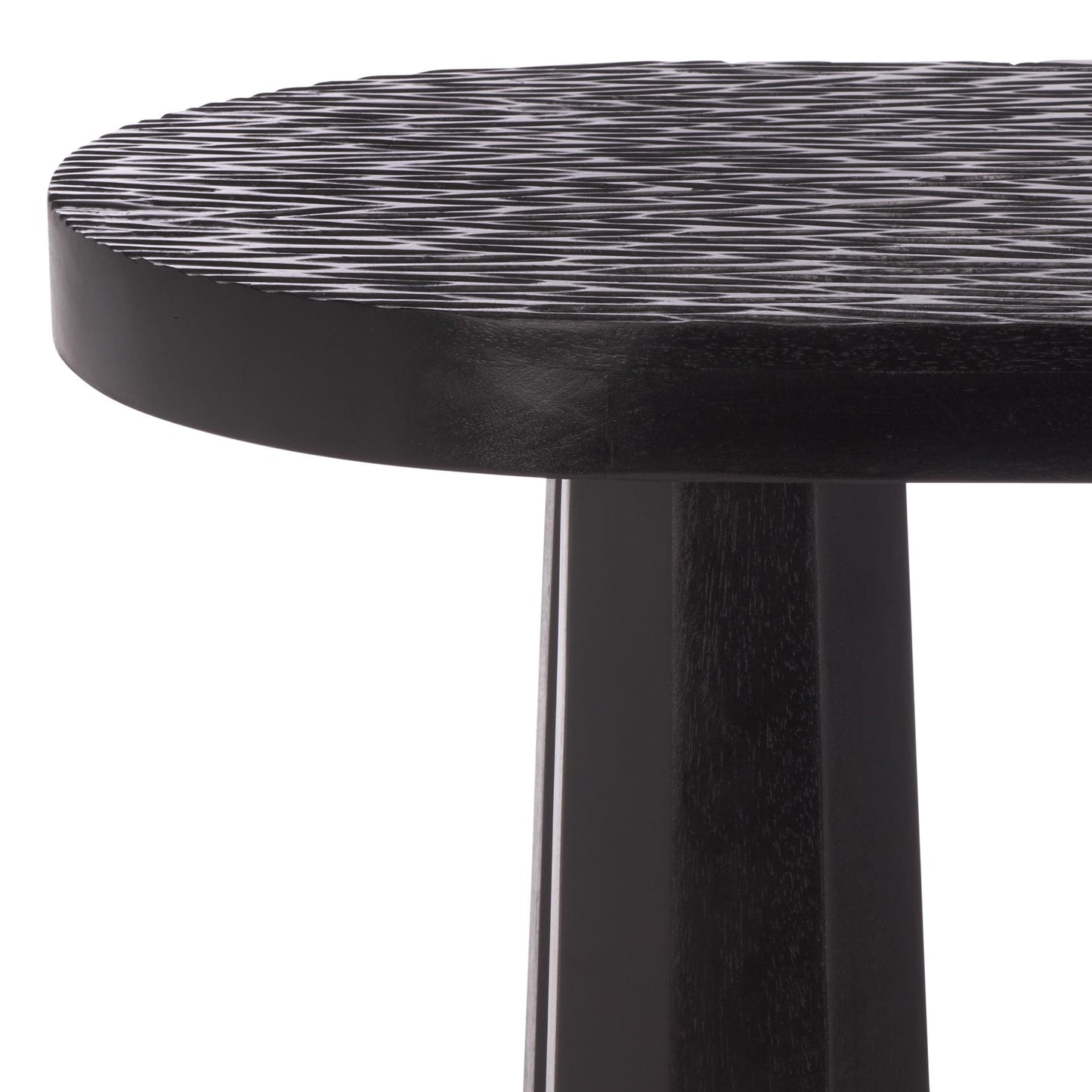 SAFAVIEH Couture Collection - Petraclara Black Solid Wood Console Table, Sculptural Oval Design, Modern Accent (SFV5791A)