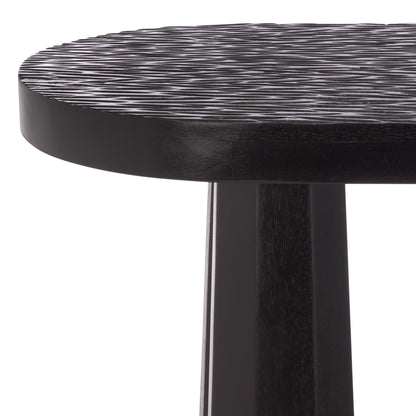 SAFAVIEH Couture Collection - Petraclara Black Solid Wood Console Table, Sculptural Oval Design, Modern Accent (SFV5791A)