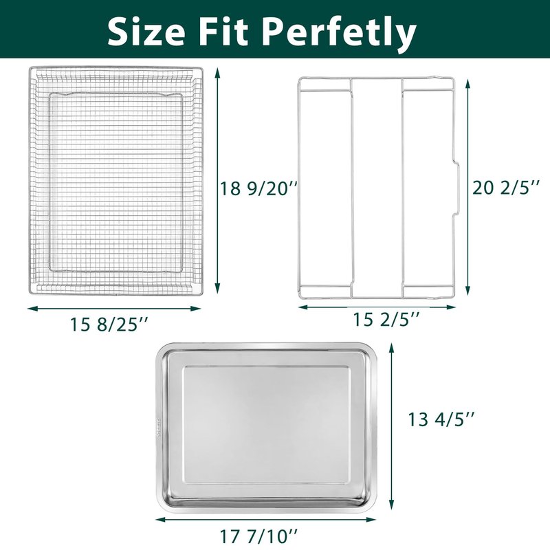 AFT27FRIG Air Fryer Tray Replacement Parts for Frigidaire Ready Cook 27" Air Fry Tray Air Fryer Basket FCWS2727AS Air Fryer Rack 304 Stainless Steel Electric Stove Range Wall Oven Shelf Rack 1 Pack