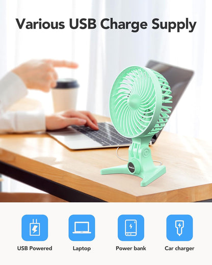 USB Tabletop Fan, Portable Desktop Mini Fan, Multi-Speed Shift Personal Fan for Office, Adjustable Angle High Wind Power