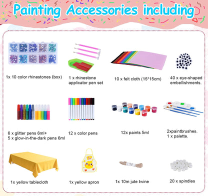 Timburst Unfinished Wood Slices Ornaments, 171pcs All-in-One Kids Painting Crafts, Glow in the Dark Wooden Craft Kit with Pre-Drilled Holes, Arts and Crafts for Girls Boys Ages 6+ Birthday Gift