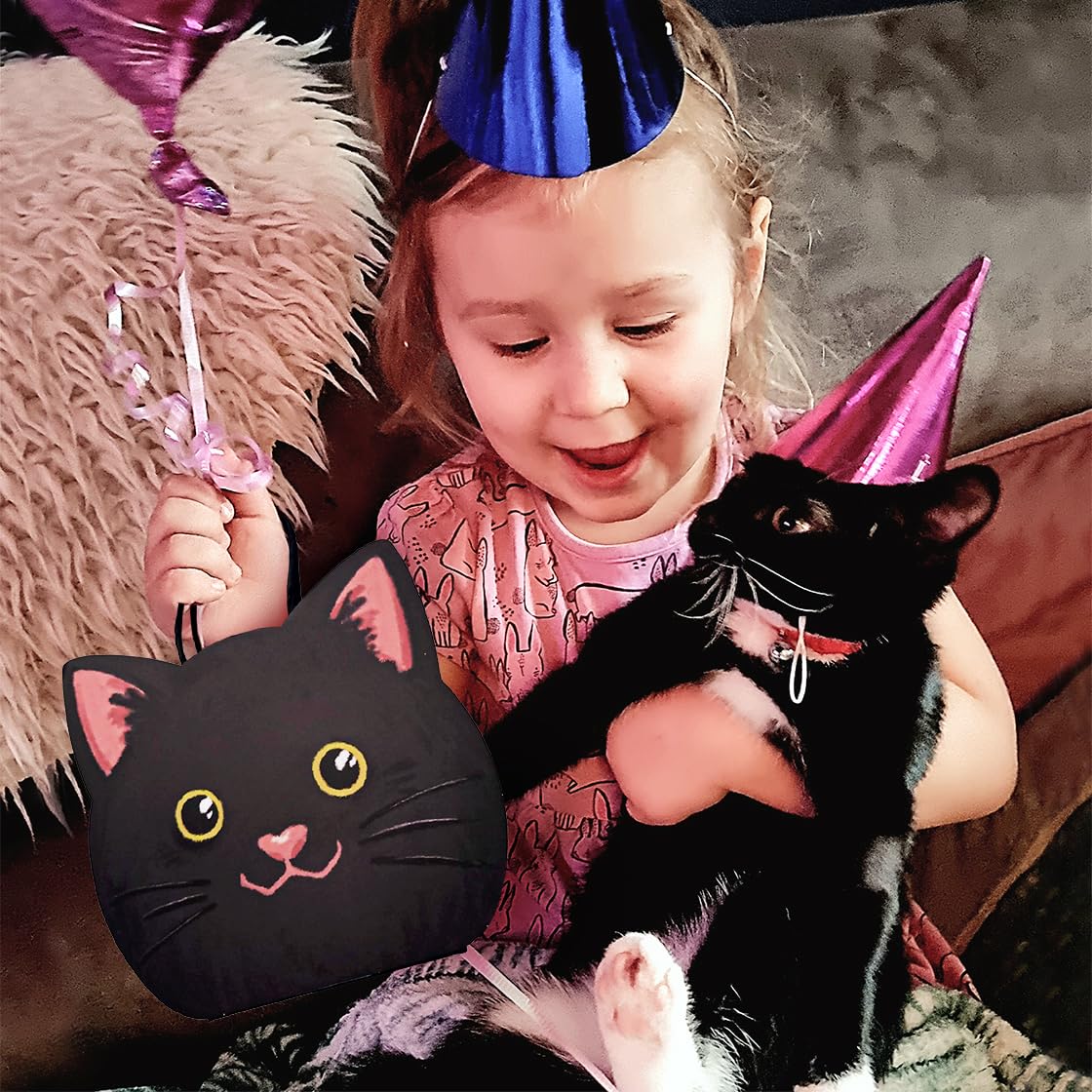 Cheerland Black Cat Birthday Decorations Black Cat Gift Bags Halloween Themed Witch Goodie Bags Party Favors Treat Bag Summerween Witchy Accessory Party Decoration Cute Kitten Gift Supplies 8 Pcs