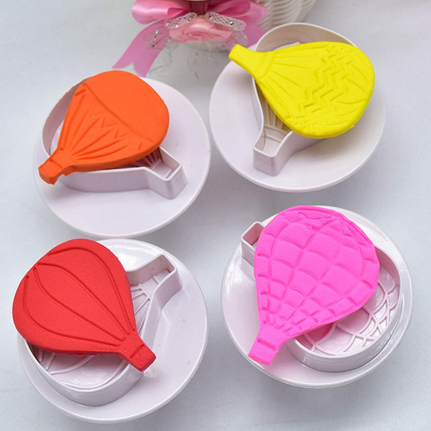 Markeny 10 Pack Cake Fondant Embossing Mold, Balloon Cloud Fence Cookie Cutters for Sugarcraft Baking