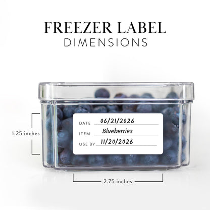 200 Meal Prep Freezer Food Labels - 2.75 x 1.25 Inch Freezer Tape Labels for Food Containers to Write On, Removable Easy Peel Off, Kitchen Pantry Storage Stickers, Oil Water Resistant
