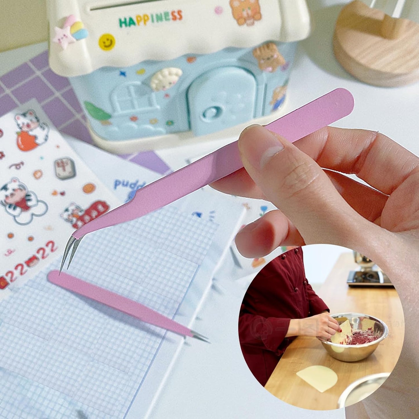 Cake Decorating Tool Set - 15 Pcs Cookie Decorating Supplies Kit with Brushes, Scriber Needles