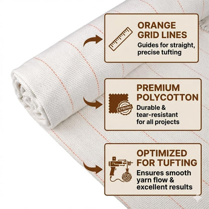 Celley Tufting Cloth 80 x 80 Inches – Durable, Beginner-Friendly Tufting Fabric for Rug Making & Punch Needle Projects