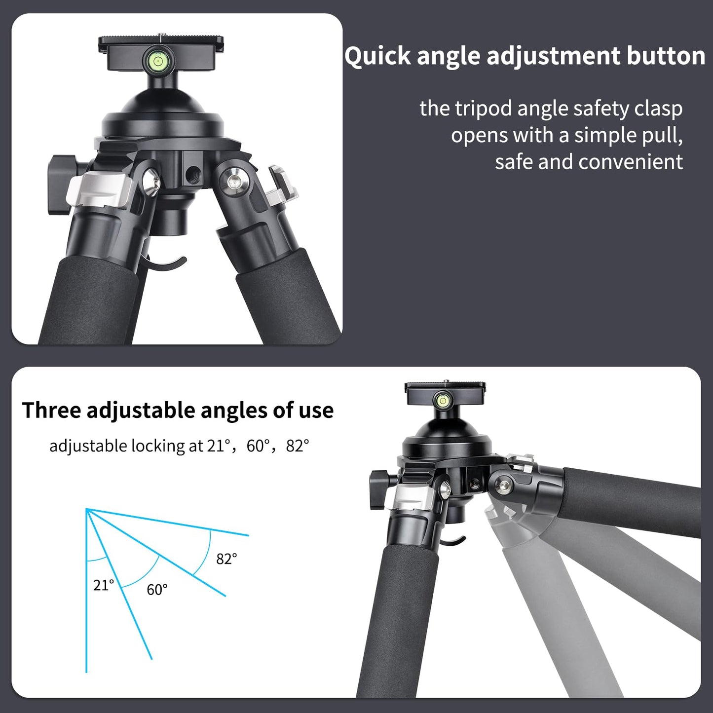 INNOREL Carbon Fiber Tripod for Hunting, 360° Large Ball Head(2.17"), with Arca Swiss Dovetail Mount, 70" Hevy Duty Stable Tripod for Photography and Outdoors, Max Load 77lb/35kg, P364C