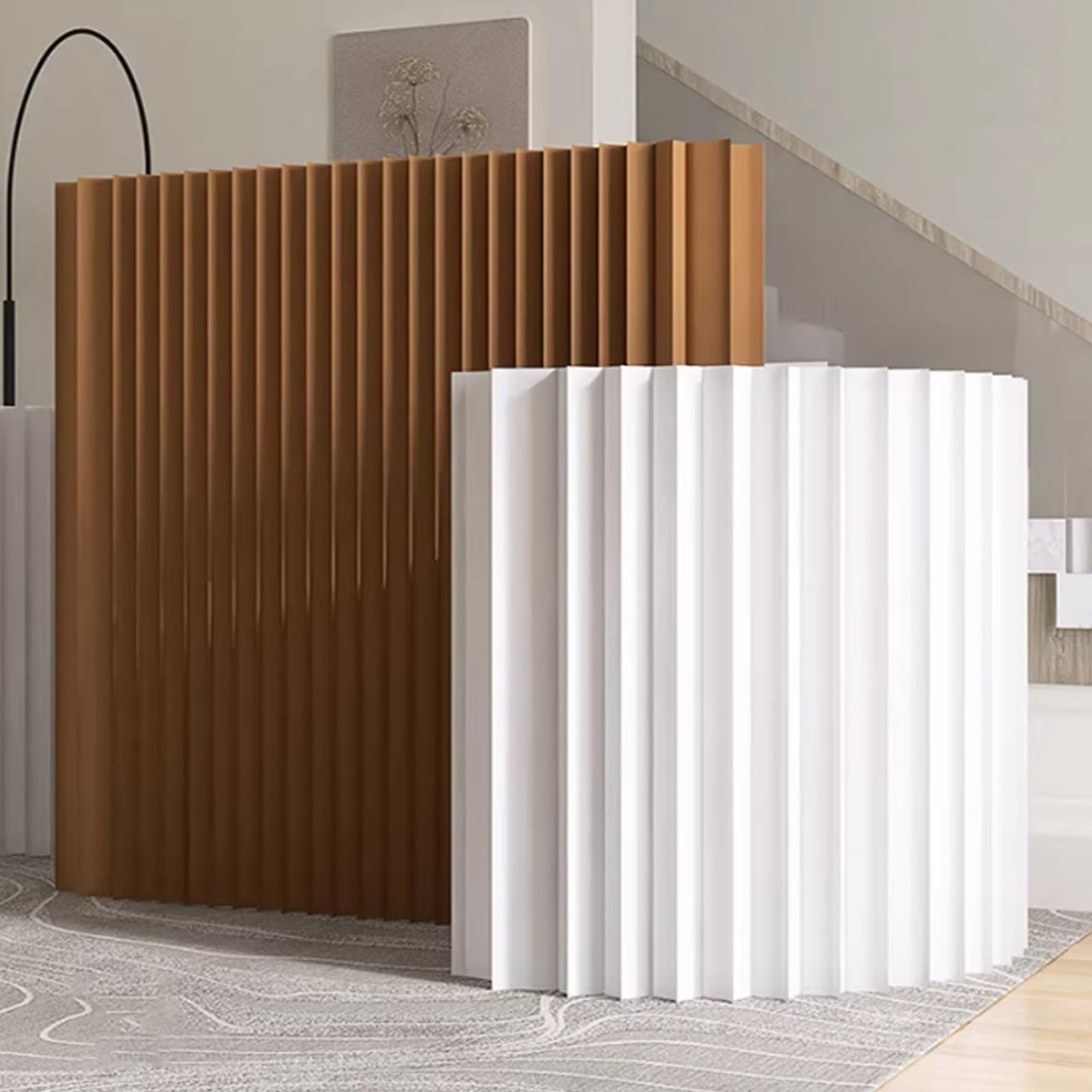 Portable Folding Privacy Room Divider, Freestanding Paper Screen Wall Partition for Indoor Use, Ideal for Home Office Studio Exhibition, H160xL500cm