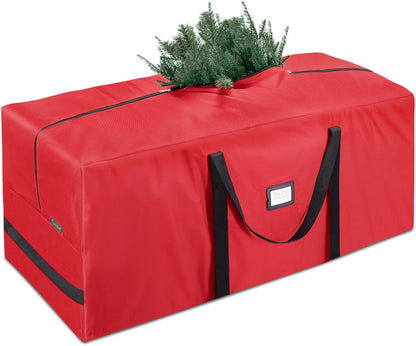 BALEINE Christmas Tree Storage Bag - Heavy Duty 900D Oxford Fabric, Extra Large with Dual Zippers (Red)