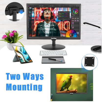Suprlipy 19 inch FHD Small IPS Monitor LCD Display Screen 1440x900 60Hz 16:10 with HDMI BNC VGA AV USB Input Built-in Lounspeakers for CCTV Security Camera DVR PC RasPi