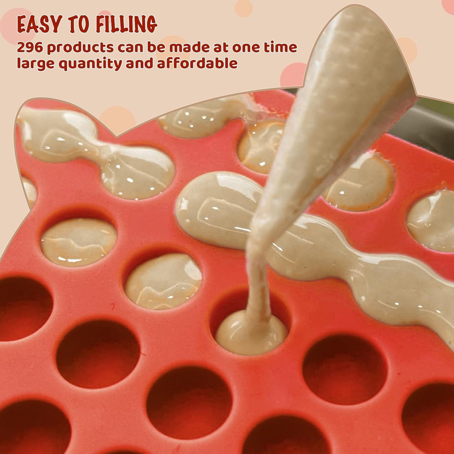 296 HKNMTT Mini Semi Sphere Shape Molds Silicone, Cavities Round Baking Moulds for Dog Treats Snack Candy Chocolate