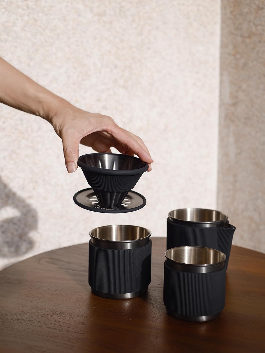 Set, Set, V60 304 Normcore Travel Pour Over Portable Pour Over Coffee Maker Single Cup Travel Coffee Dripper, Use