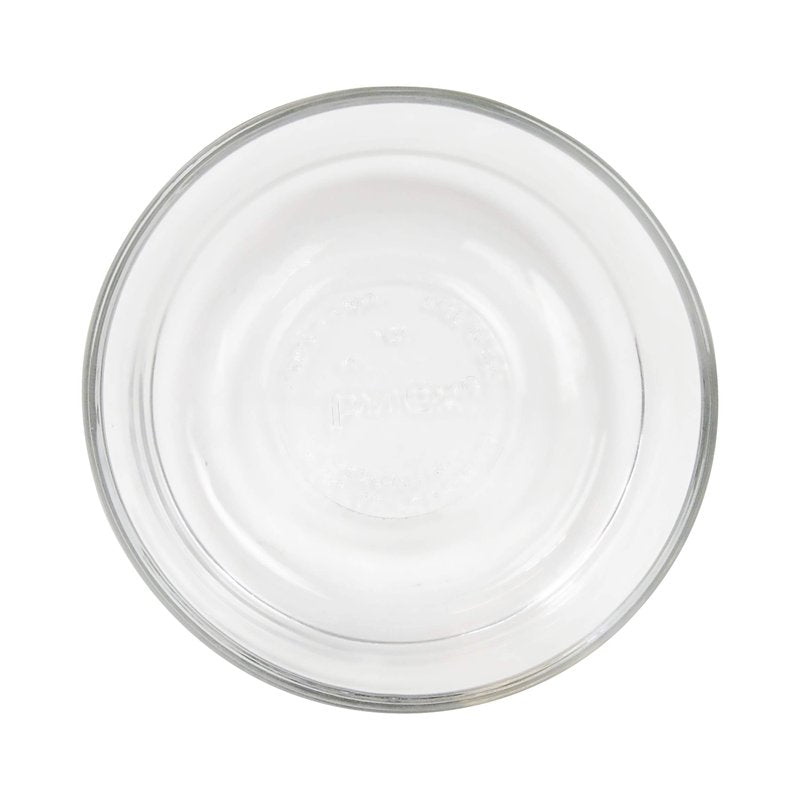 Pyrex 7200 2 Cup Glass Bowls & 7200-PC Sleek Silver Food Storage Replacement Lids (4-Pack) - Made in USA