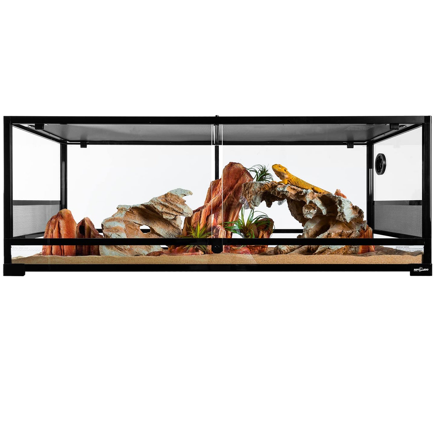 REPTI ZOO Reptile Tempered Glass Extra-Long Terrarium Habitats 48" x 18" x 18" Reptile Amphibians Large Enclosure for Snake/Bearded Dragon/Lizard ect.