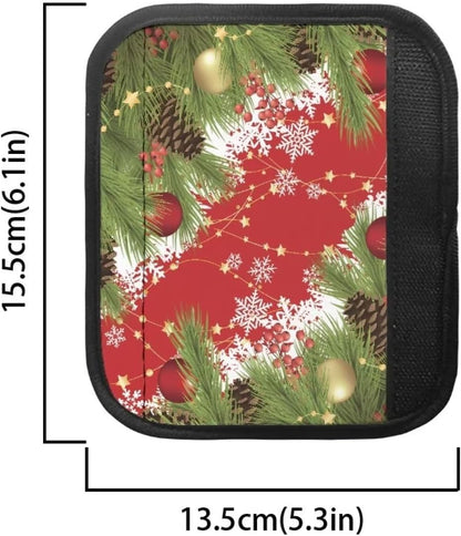 Christmas Print Refrigerator Door Handle Covers Set of 4, Washable Appliance Covers to Keep Kitchen Clean from Smudges