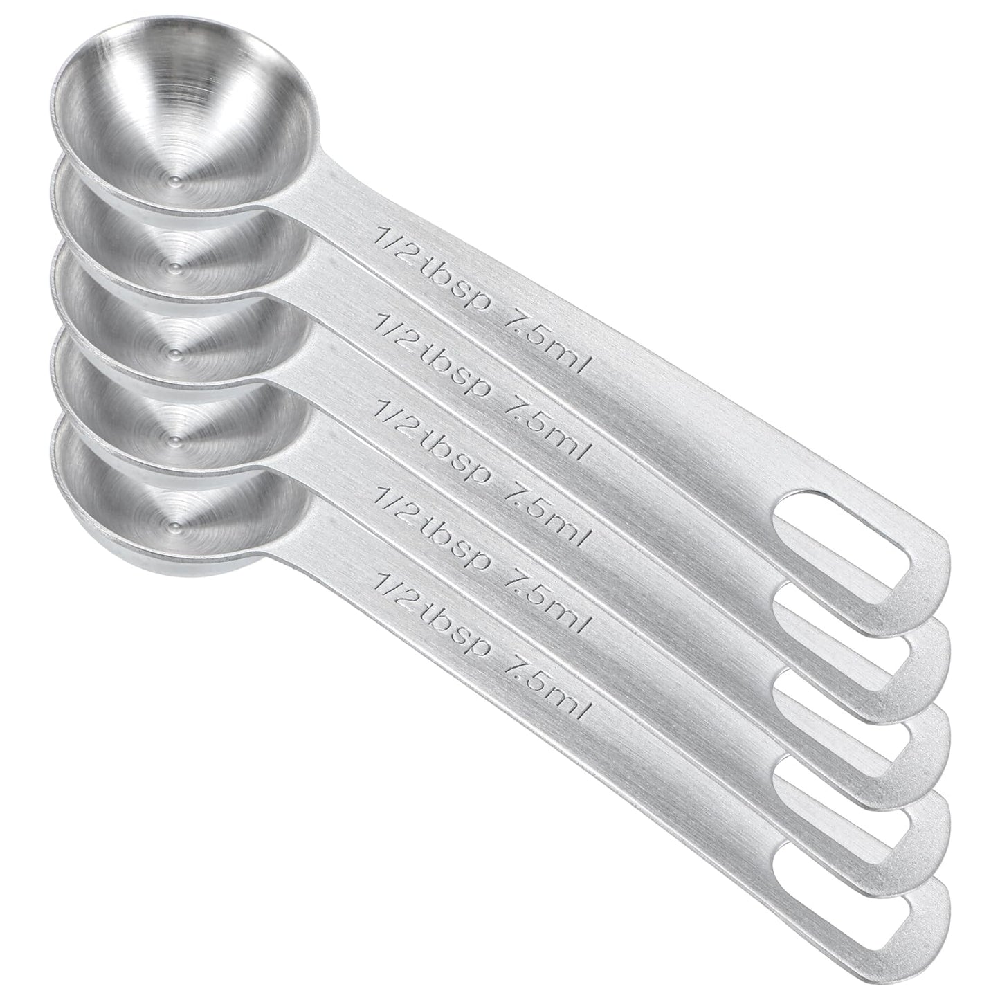 5 PCS Measuring Spoons Tablespoon Measuring Spoon 1/2 tbsp (1.5 tsp | 7.5 ml | 7.5 cc| 1/4 oz) Stainless Steel Measurings Spoons for Kitchen Cooking Spoon(Silver)